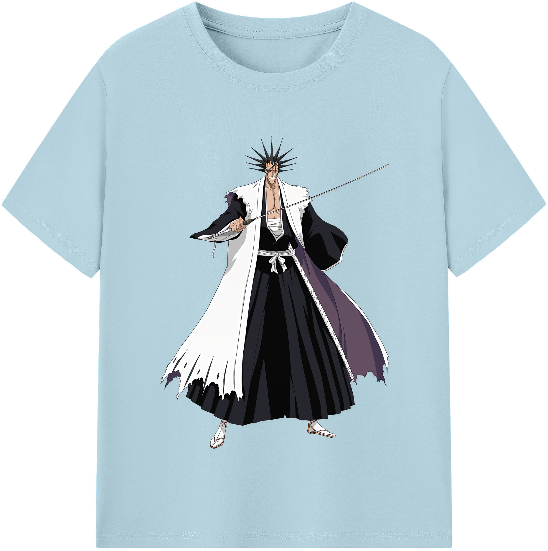 （画像用） ブリーチ ざらき けんぱち BLEACH Zaraki Kenpachi 綿100％半袖Tシャツ（フロントプリント）